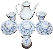 Original Blau Saks, Jäger Eisenberg/Kahla 18-teiliges Kakaogeschirr, Made in GDR