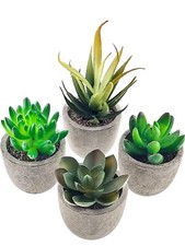 Yoyoblue 4er Set künstliche Sukkulenten Dekorative Pflanzen Kunstpflanze Topf 
