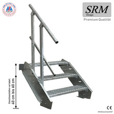 3 Stufen Stahltreppe Breite 60