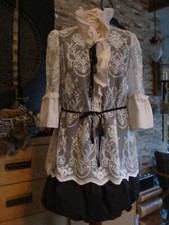 Traumhaftes Kleid ,Longbluse mit Ballon  Rockteil Spitze Taft Gr M 36-38