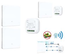 230V Wireless Wall Switch Set 433Mhz Remote Control Light Button White German