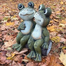 XXL Froschpaar Bank Skulptur
