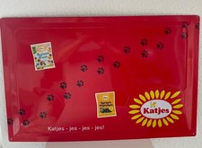 Katjes Magnettafel rot mit 2 Magneten Emailleschild 60x40 cm