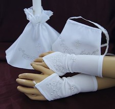 Kommuniontasche Beutel Kerzenrock Kerzentuch Handschuhe Tropfschutz Kommunion
