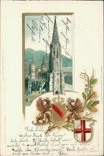 Ansichtskarte Freiburg Münster um 1900 Prägekarte Wappen  (Nr.947)