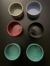 Sechs Hedwig Bollhagen Dessert-Schälchen Bordeauxrot,Schwarz,Hellblau,Grün