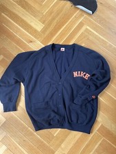 Very Rare Vintage Nike Varsity Cardigan Sweater Pullover Spellout 80s 80er gr. l