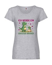 Ich werde ein Großer Bruder | Dino | Dinosaurier Damen Shirt Weiß