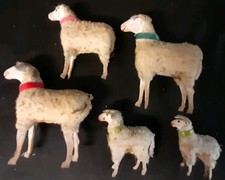  5 Wollschafe Krippefiguren