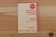 Leitz Leica Garantiekarte für