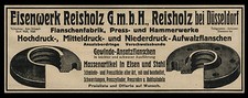 Werbung 1917 Eisenwerk Reisholz bei Düsseldorf Flanschenfabrik Press-Hammerwerke