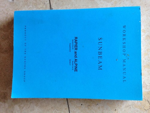 Werkstatthandbuch sunbeam - werkstatthandbuch,