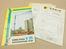 Prospekt König Kran K25 Schnellmontagekran mit Rechnung Beleg 70er Jahre