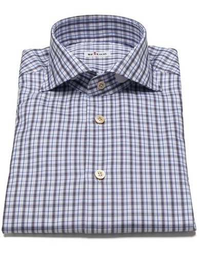 Kiton hemd braun blau - in, braun/blau