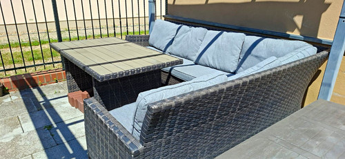 Polyrattan lounge set grau - lounge,