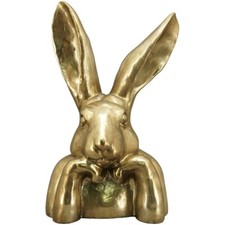 Hase Kopf Büste gold 36/30 cm