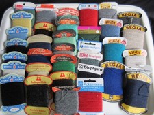 Sammlung 35x Stopfgarn auf Karten Stopfwolle o. als Beilaufgarn für Stricksocken