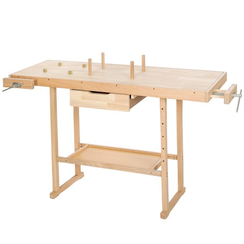 Werkbank holz mit schraubstock - mit,