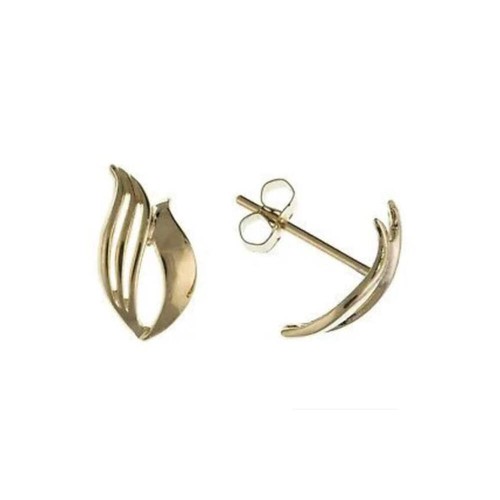 Gelbgold flamme ohrstecker - gelbgold,