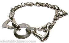 ARMBAND EDELSTAHL TRACHTENARMBAND DAMEN SILBERFARBEN HERZ NEU