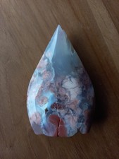 Cotton Candy Achat Tropfen m. Glitzerdrusen Edelstein Schmuckstein Crystal