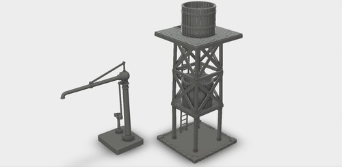Wasserturm mit befüllkran - mit,