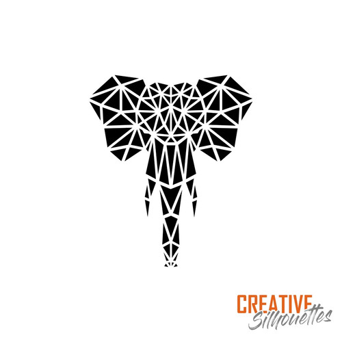Geometrische elefant schablone - geometrische,