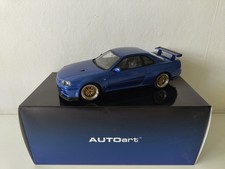 1:18 AUTOart 77408 Nissan Skyline R34 GT-R BBS LM Bayside Blue Modellauto