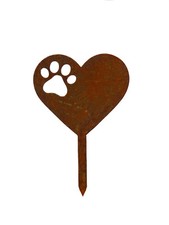 Gartenstecker Herz Pfote