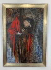 Ölgemälde Malerei unleserlich signiert Mädchen mit hängendem Kopf aus Sammlung