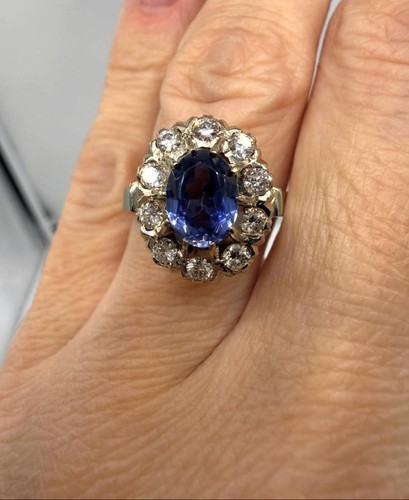 Blauer saphir diamant - saphir,