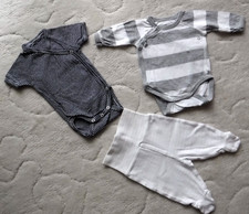 3-teiliges Baby Neugeborenen Set: Langarm + Kurzarm Body +  Pumphose - Gr. 56