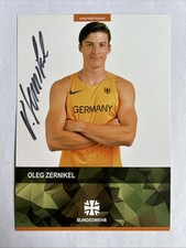 original sign. Autogrammkarte Leichtathletik Stabhochsprung Oleg Zernikel
