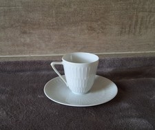 Hutschenreuther Porzellan, Apart weiß 60er Jahre, Mokkatasse + Untertasse, Top