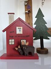 Weihnachtsdeko Haus + Tanne Holz mit Zählfunktion