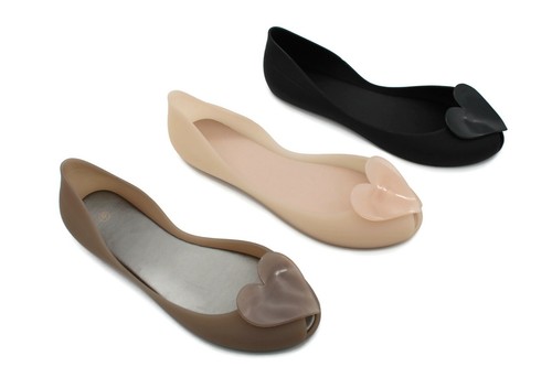 Damen flache peep toe - peep,