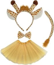 TSHAOUN 4 Teiliges Giraffen Kostüm für Kinder 2-5 J. Karneval Mädchenkostüm ✅