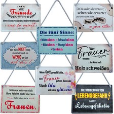 Sprüche Blechschild Kordel 16x11cm lustige Schilder Spruch Geschenk Idee Frauen