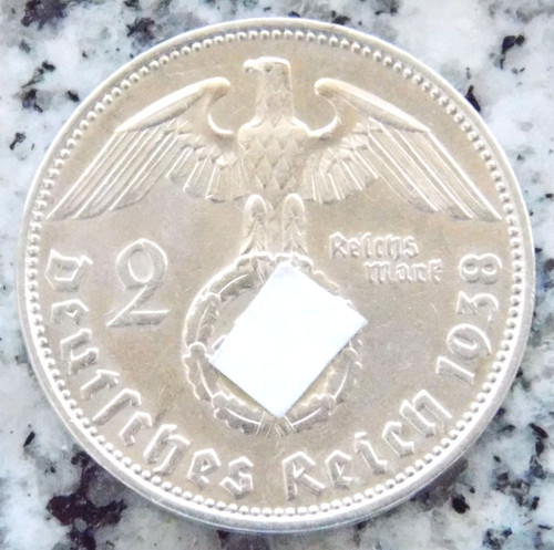 Silbermünze reichsmark 1938 - silbermünze, 2