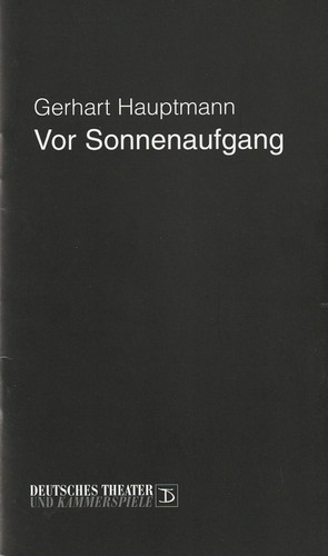Programmheft gerhart hauptmann - programmheft,