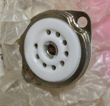Röhrensockel, Noval 9 Pol Sockel, Keramik mit Sicherungsring, NOS (12)