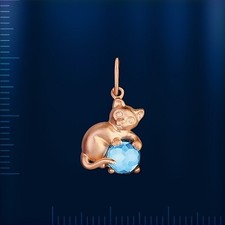 Pendant with Topaz Kitten with