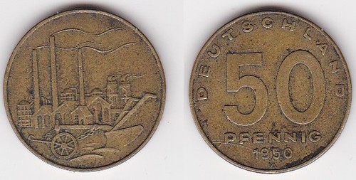Pfennig messing münze ddr - pfennig,
