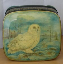 Lackmalerei! Lackkunst! Miniaturmalerei! Schöne Dose mit Schnee-Eule. PERFEKT