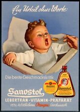 Sanostol Lebertran, Werbe-Postkarte des Herstellers, Hamburg, 50er Jahre,