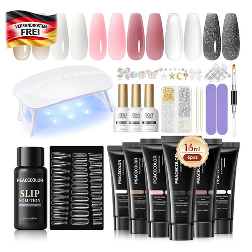 Poly nagelgel set - set, uv-lampe
