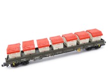 344N /20 - Minitrix N aus 15071 - 4achs. Niederbordwagen mit AWILOG Absetzmulden