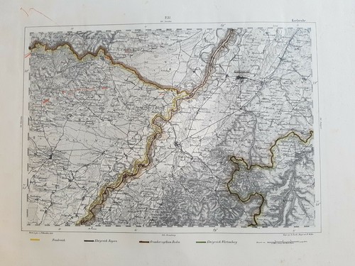Landkarte karlsruhe 1850 - karlsruhe,