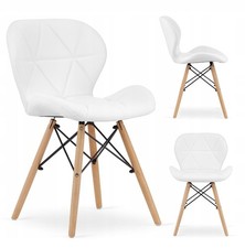 Weiße Kunstlederstuhl