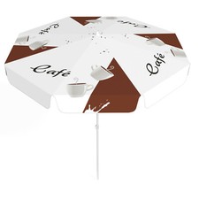 Sonnenschirm Café 2, Kaffee ∅ 180 cm ✓ in Deutschland bedruckt ✓ Rund ✓ Bunt 